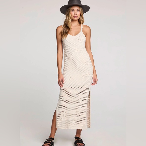 Salt Water Luxe Newland Midi Crochet Dress - Ivory - Picture 2 of 4